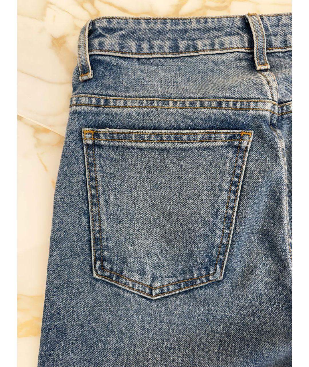 KHAITE Голубые хлопковые прямые джинсы, фото 5