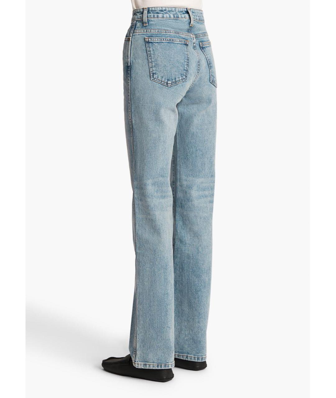 KHAITE Голубые хлопковые прямые джинсы, фото 8