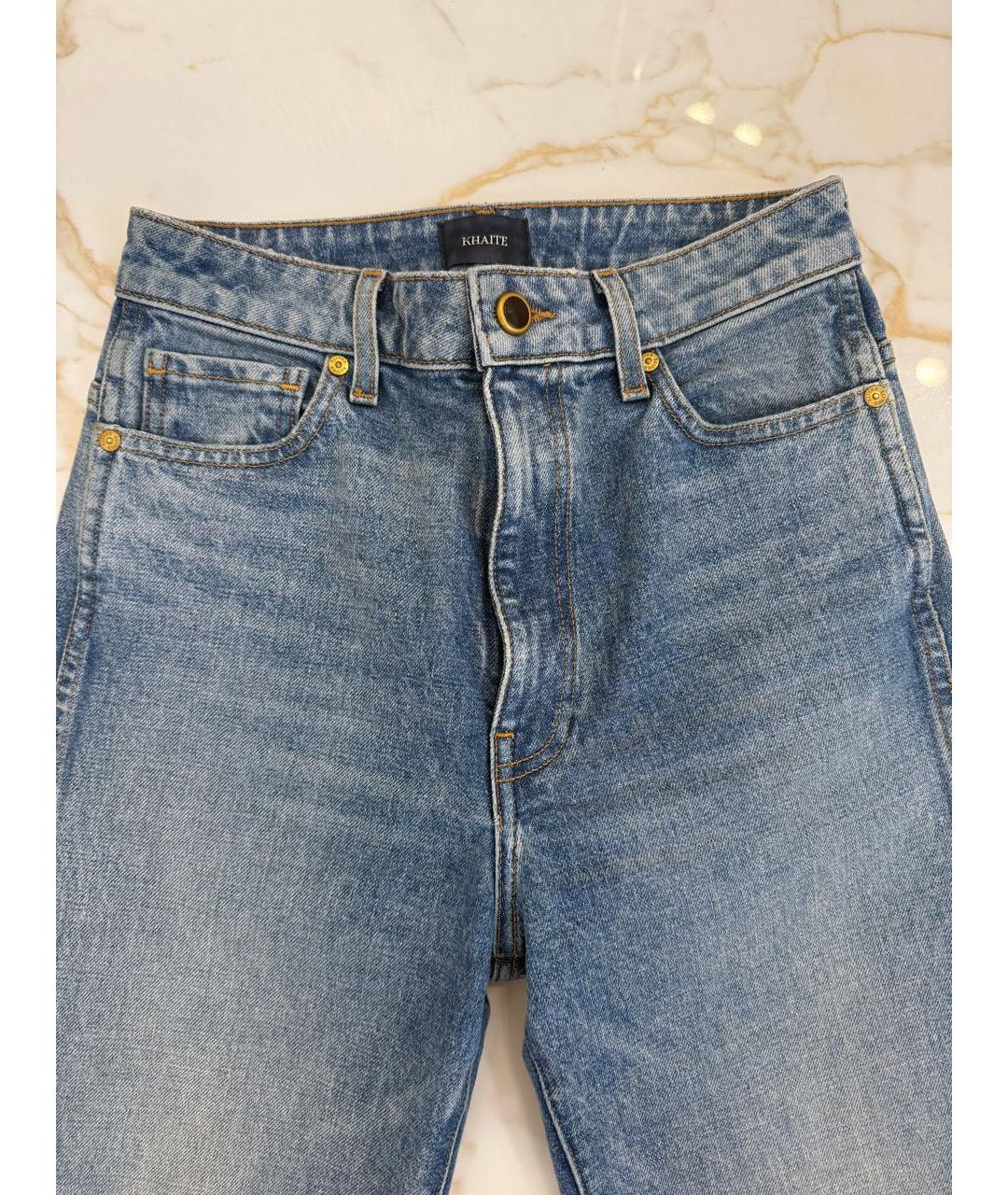 KHAITE Голубые хлопковые прямые джинсы, фото 2