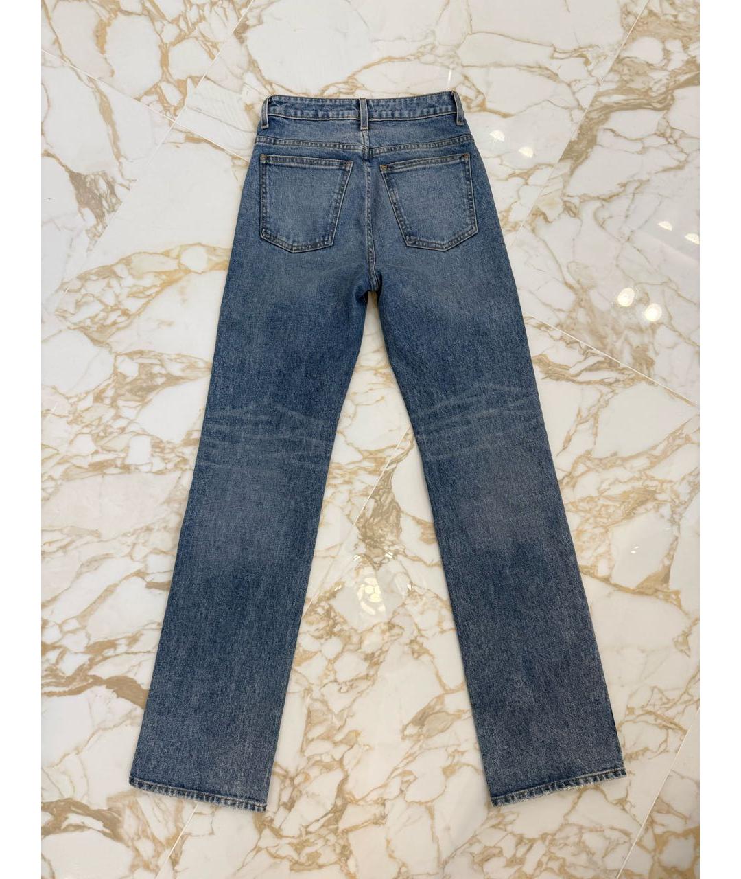 KHAITE Голубые хлопковые прямые джинсы, фото 4