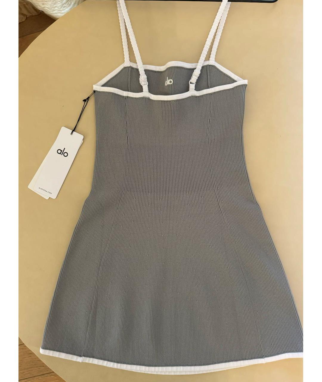 ALO YOGA Серое хлопковое повседневное платье, фото 3