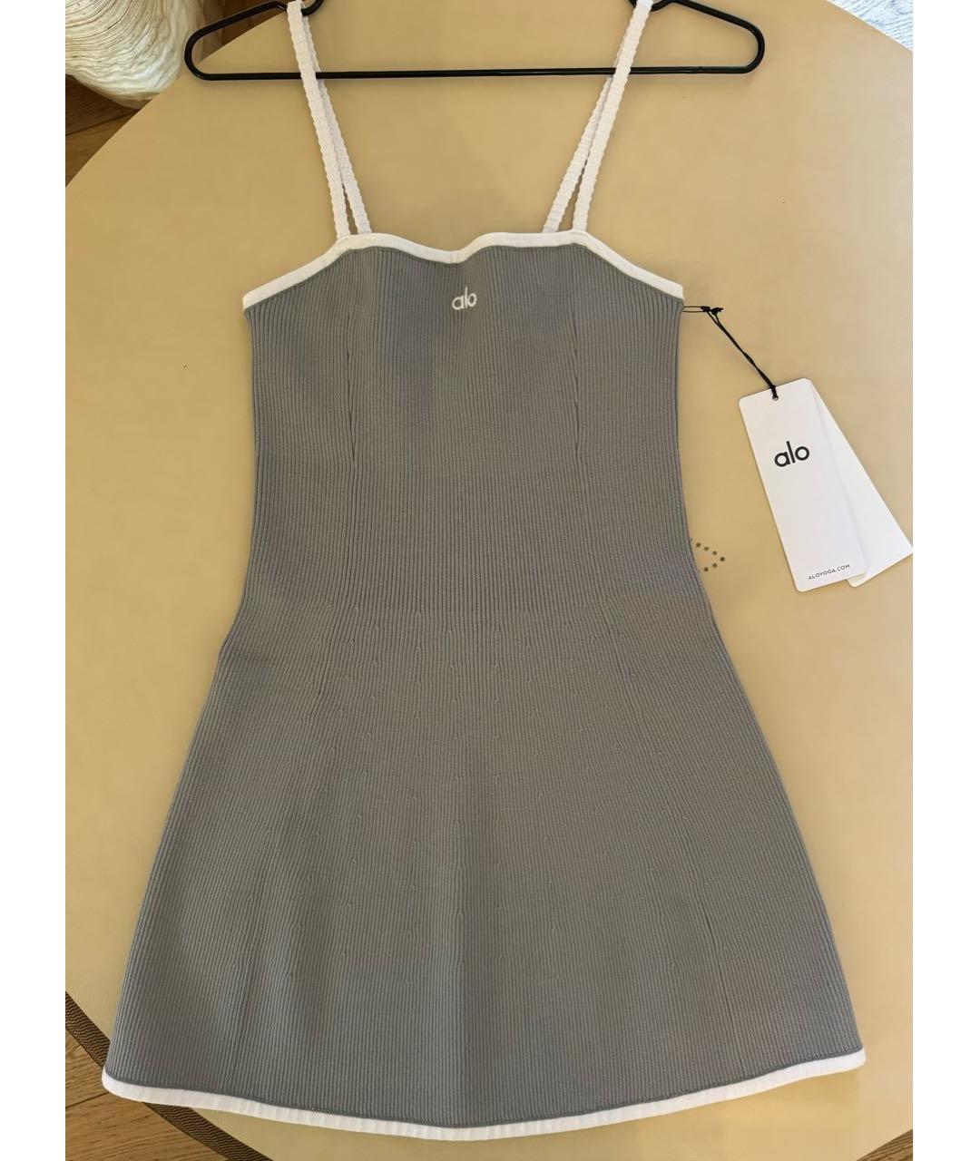 ALO YOGA Серое хлопковое повседневное платье, фото 5
