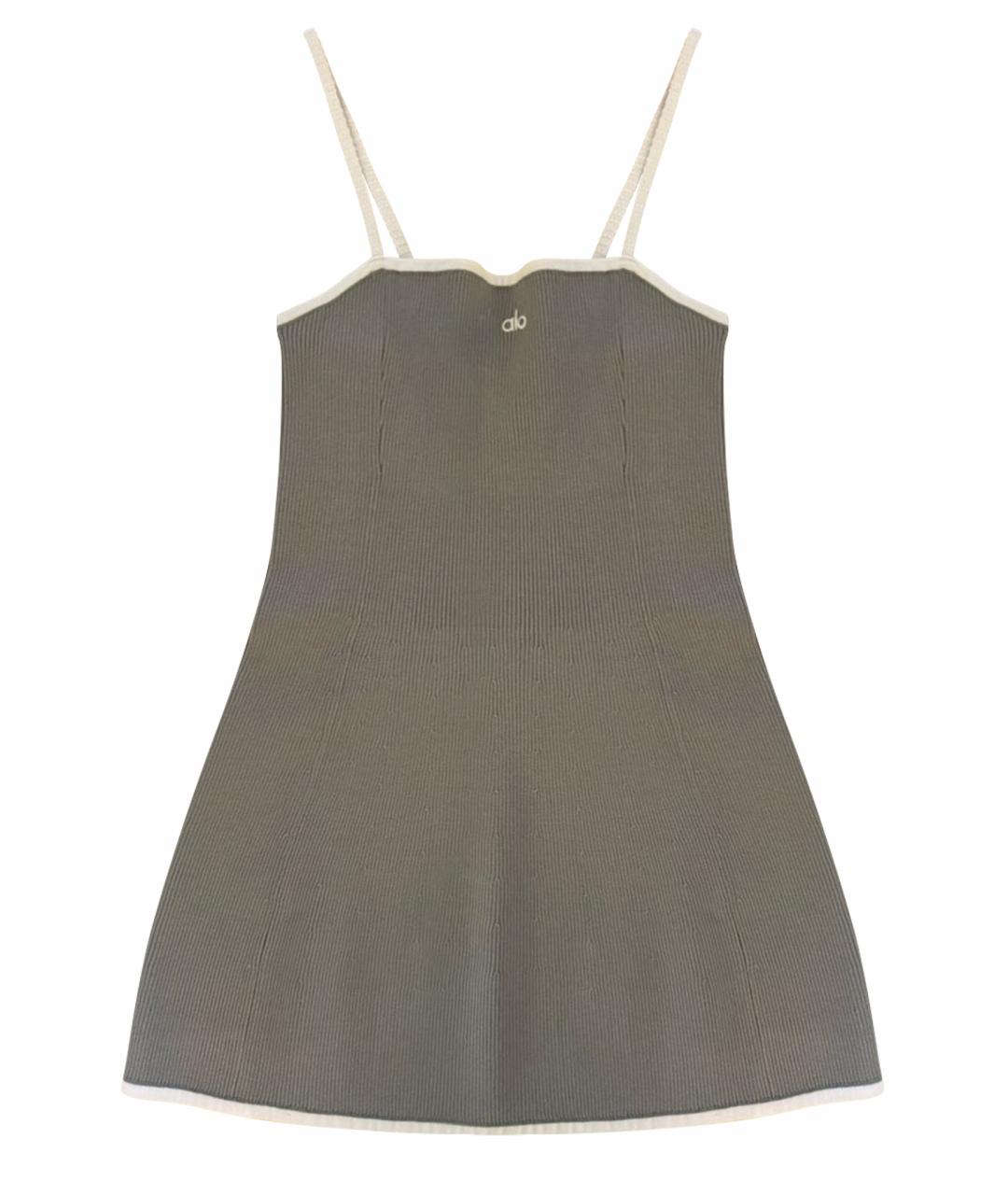 ALO YOGA Серое хлопковое повседневное платье, фото 1
