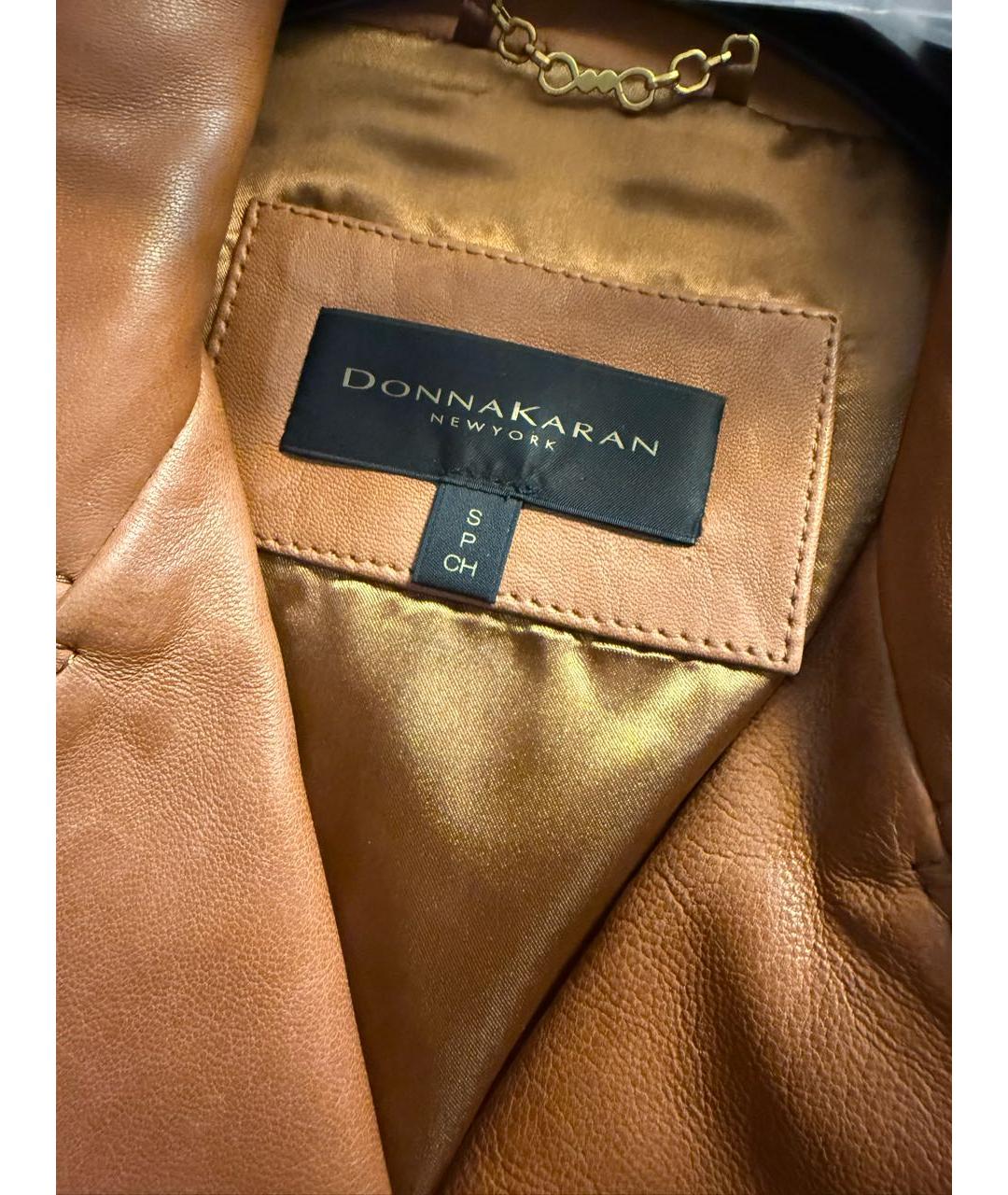 DKNY Коричневая кожаная куртка, фото 2