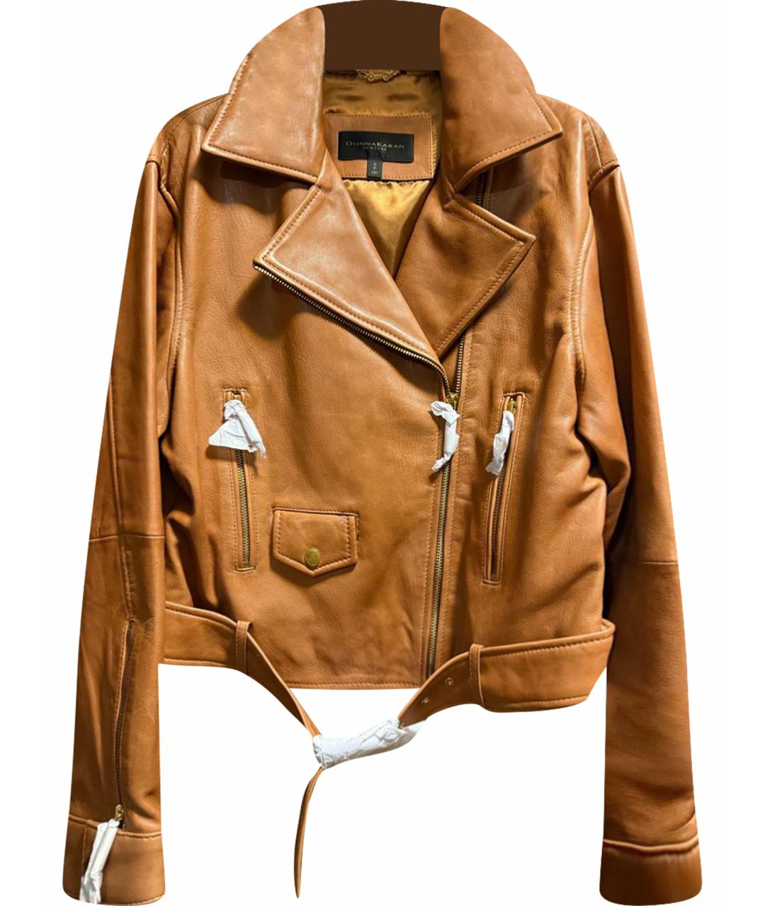 DKNY Коричневая кожаная куртка, фото 1