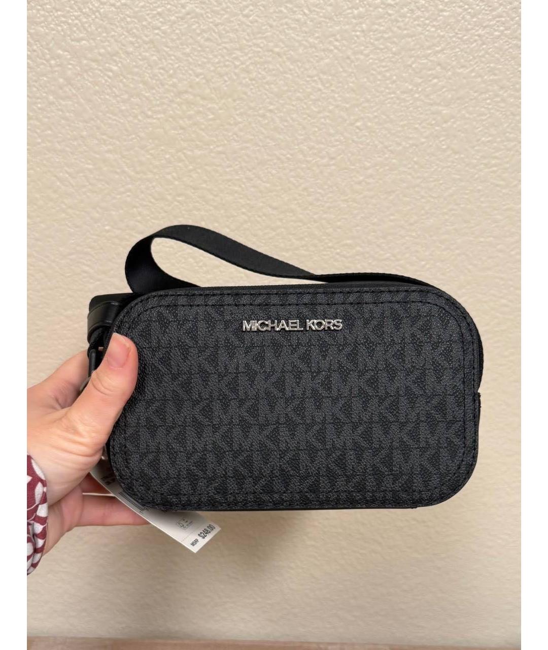 MICHAEL KORS Черная кожаная сумка на плечо, фото 2