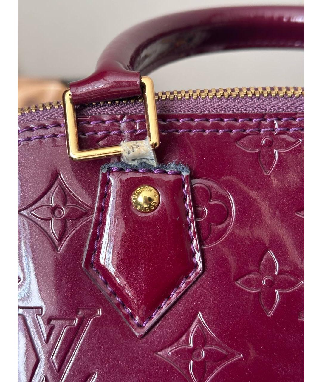 LOUIS VUITTON Бордовая сумка с короткими ручками из лакированной кожи, фото 8