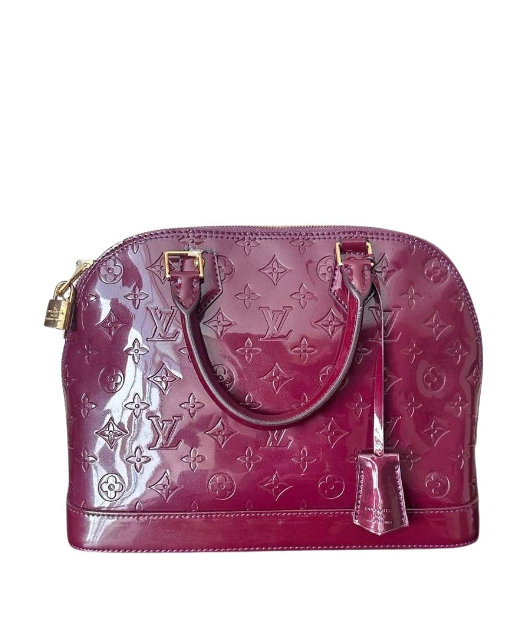 LOUIS VUITTON Бордовая сумка с короткими ручками из лакированной кожи, фото 1