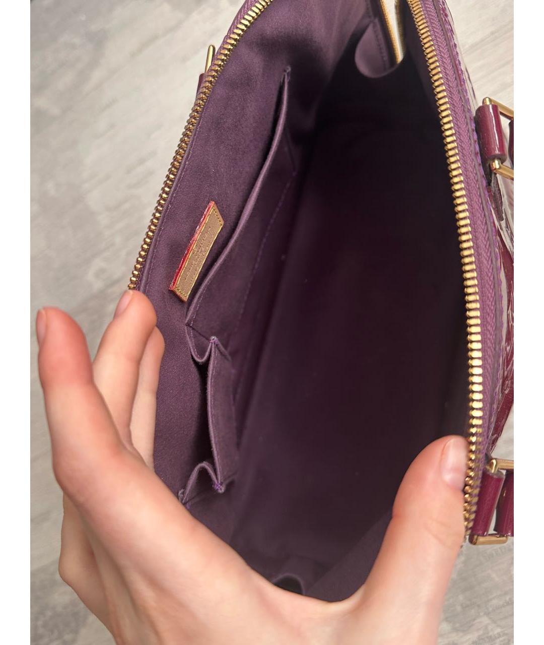 LOUIS VUITTON Бордовая сумка с короткими ручками из лакированной кожи, фото 6