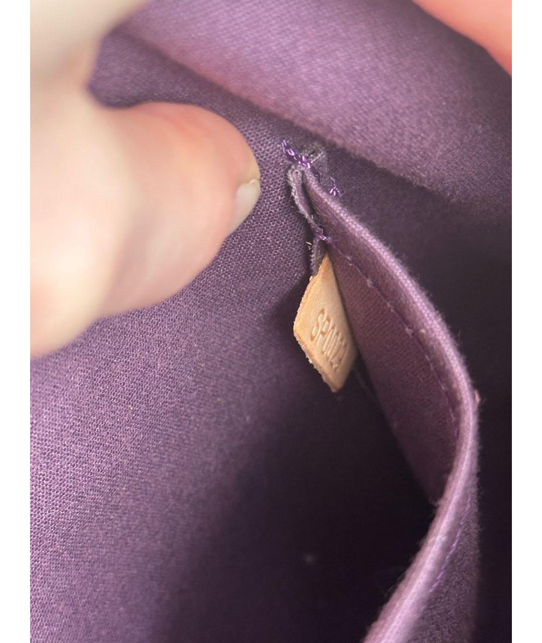 LOUIS VUITTON Бордовая сумка с короткими ручками из лакированной кожи, фото 7