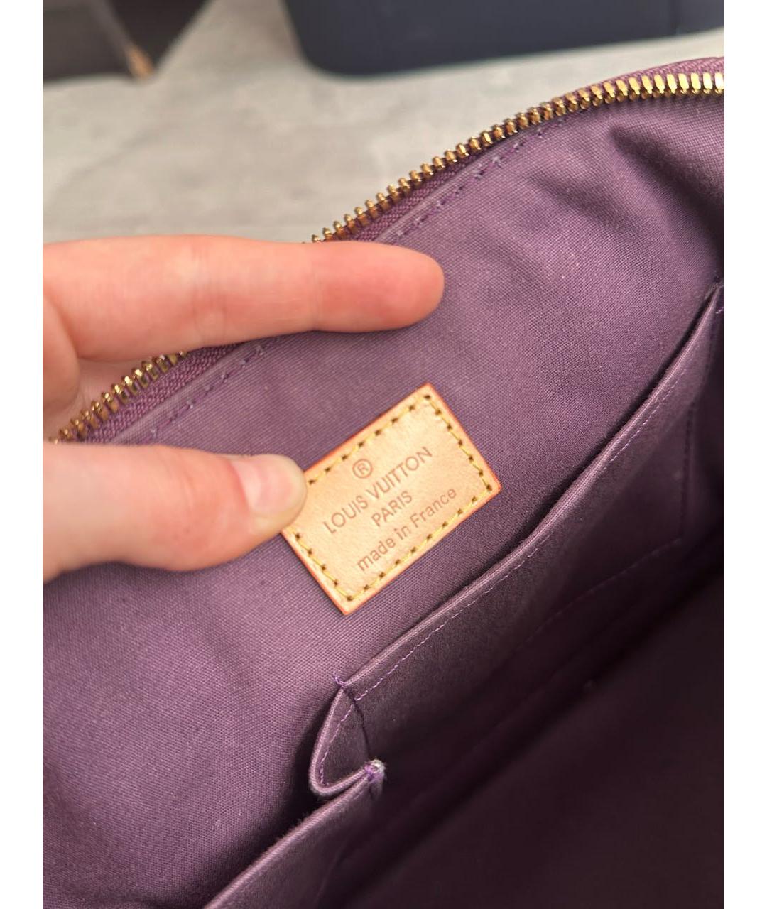 LOUIS VUITTON Бордовая сумка с короткими ручками из лакированной кожи, фото 5