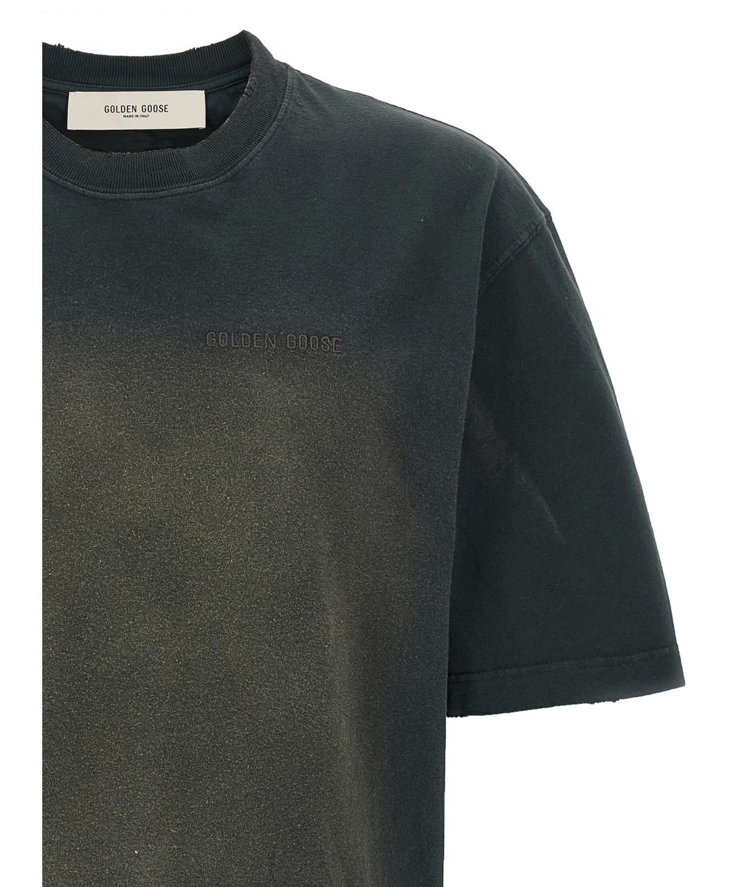 GOLDEN GOOSE DELUXE BRAND Черная хлопковая футболка, фото 3