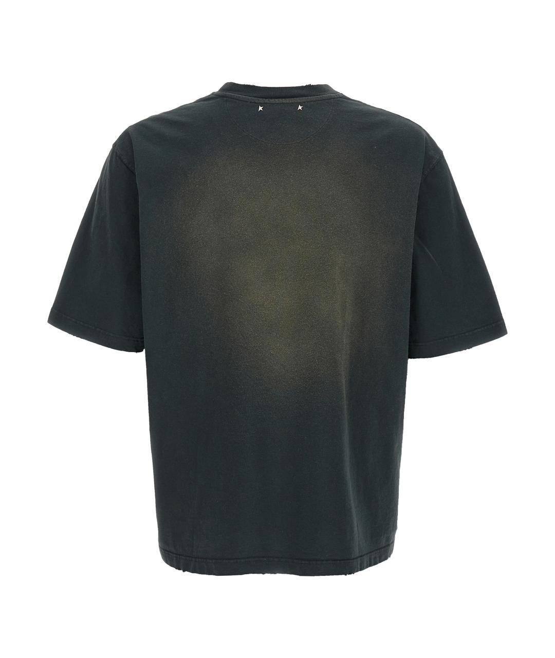 GOLDEN GOOSE DELUXE BRAND Черная хлопковая футболка, фото 2