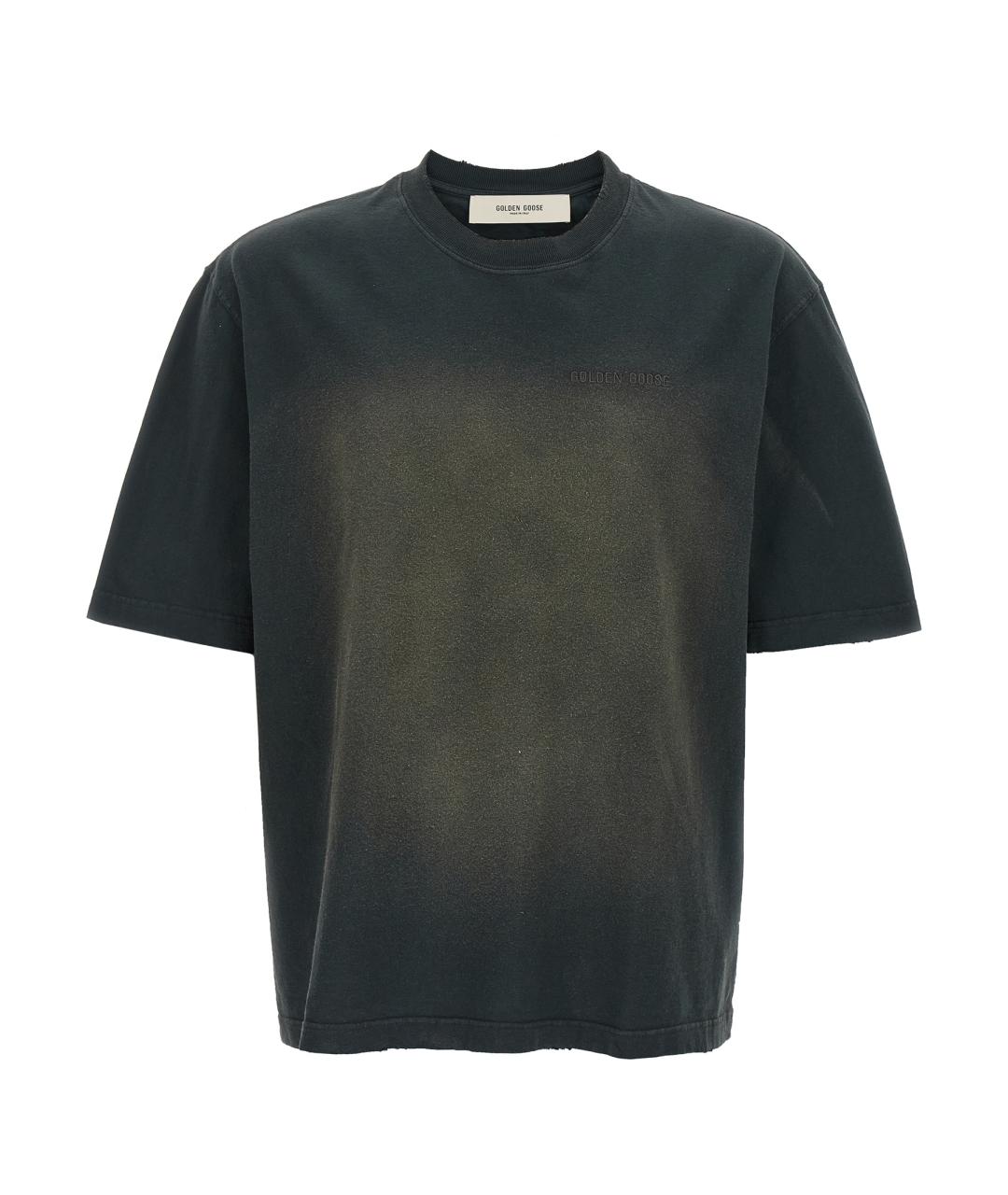 GOLDEN GOOSE DELUXE BRAND Черная хлопковая футболка, фото 1