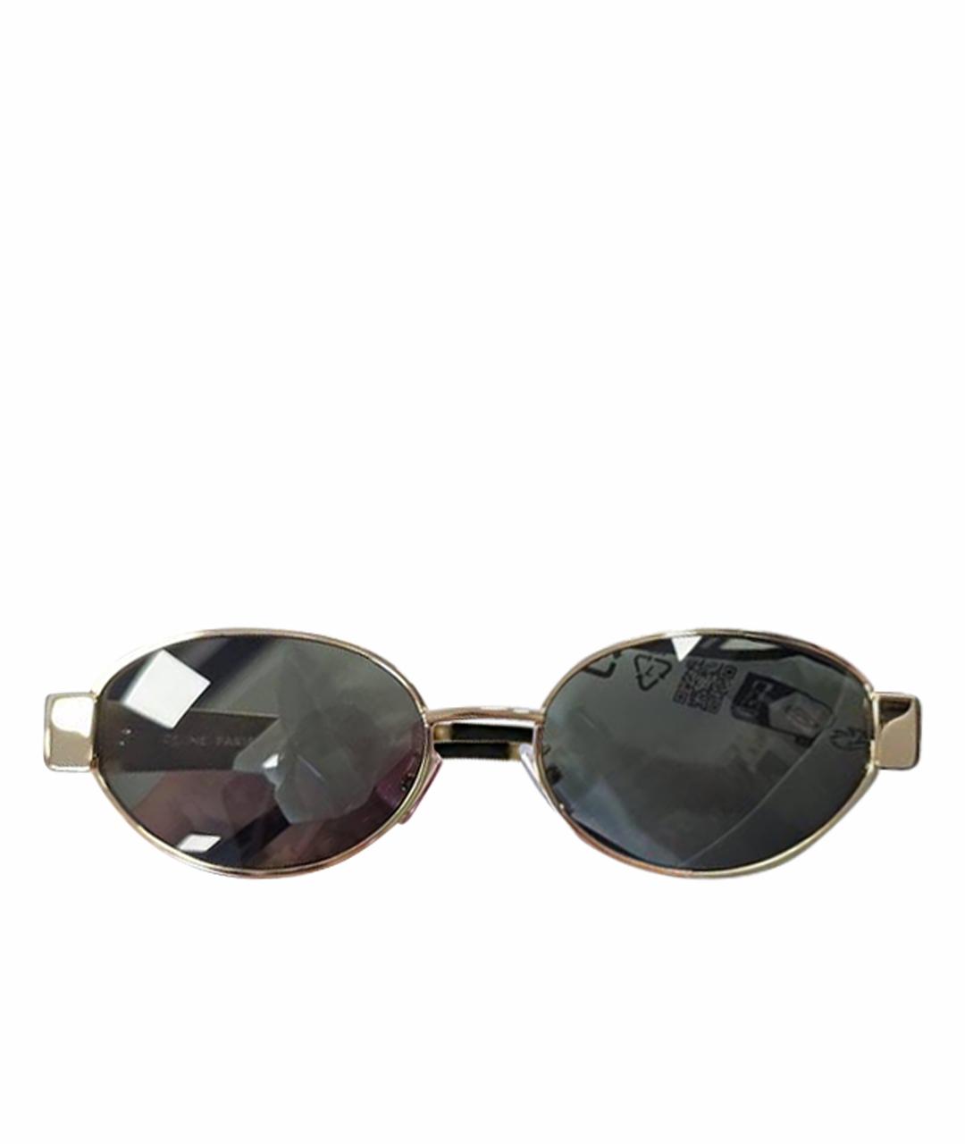 CELINE Золотые металлические солнцезащитные очки, фото 1