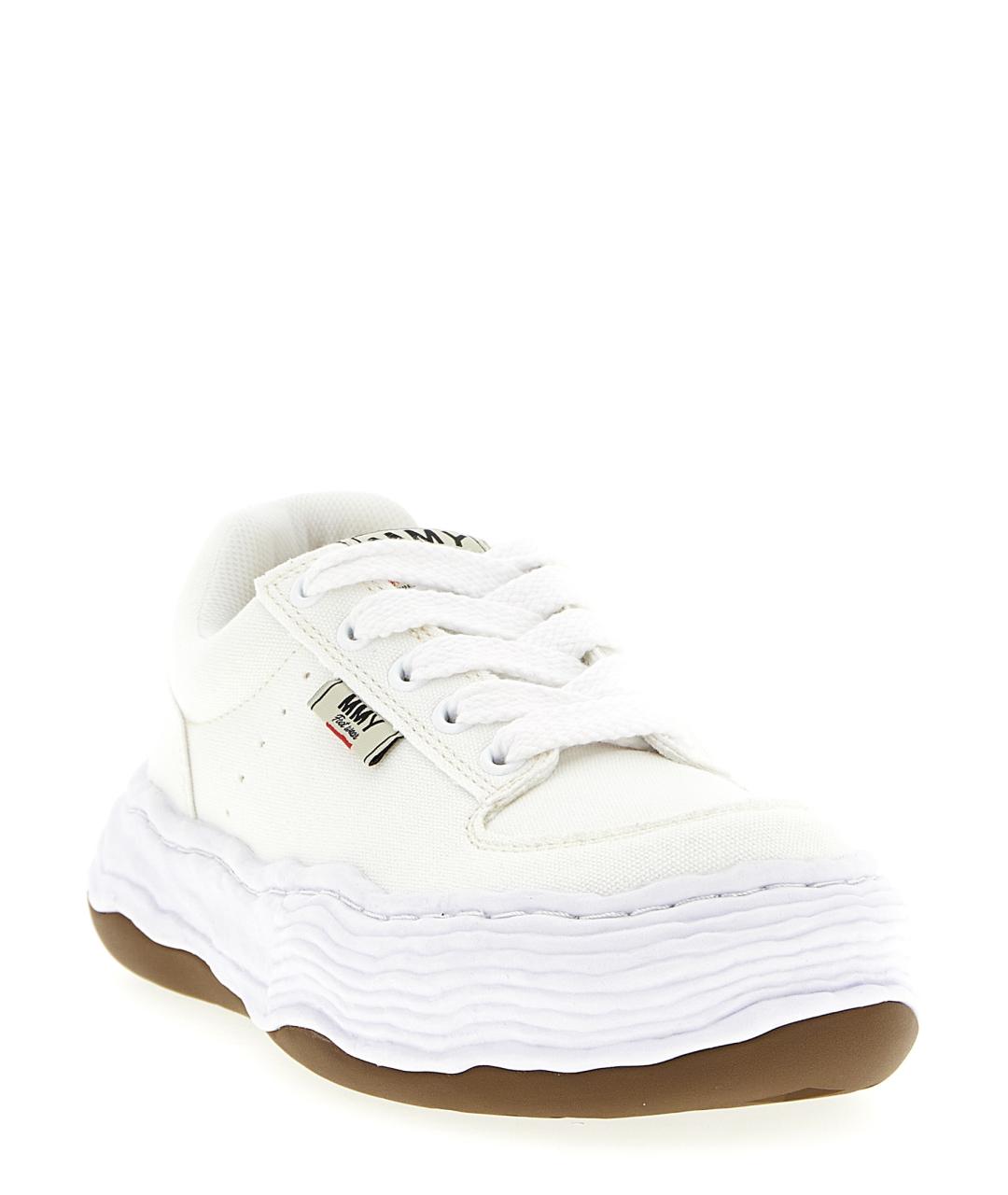 MAISON MIHARA YASUHIRO Белые текстильные низкие кроссовки / кеды, фото 2