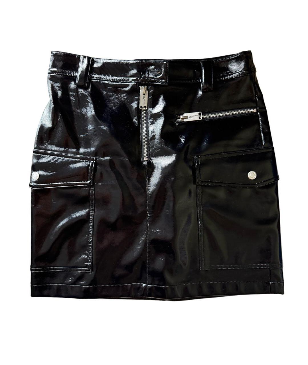 KARL LAGERFELD Черная полиэстеровая юбка мини, фото 1