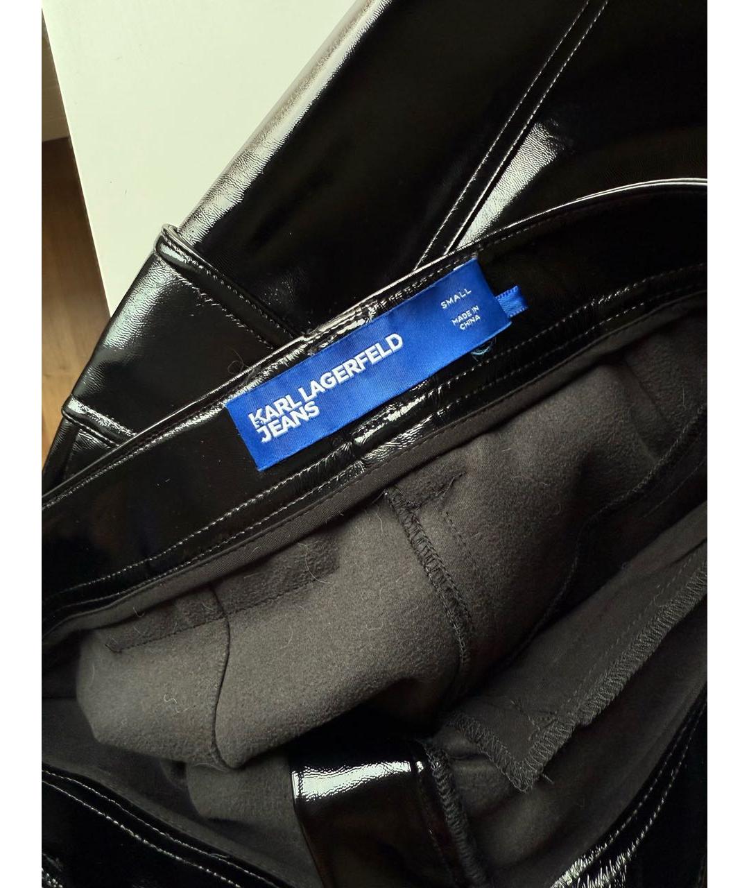 KARL LAGERFELD Черная полиэстеровая юбка мини, фото 6