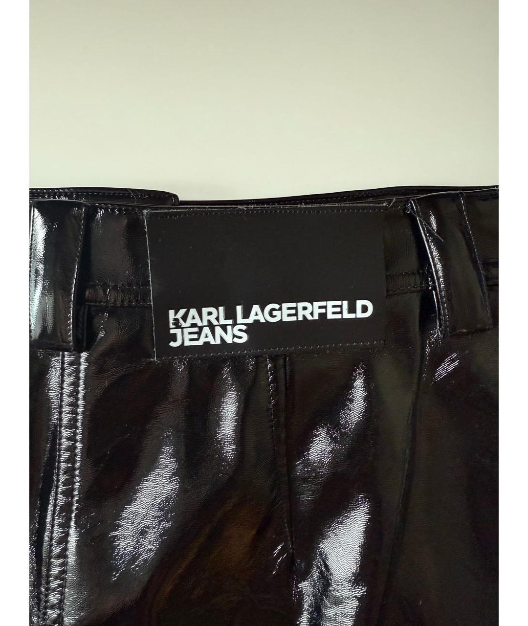 KARL LAGERFELD Черная полиэстеровая юбка мини, фото 3