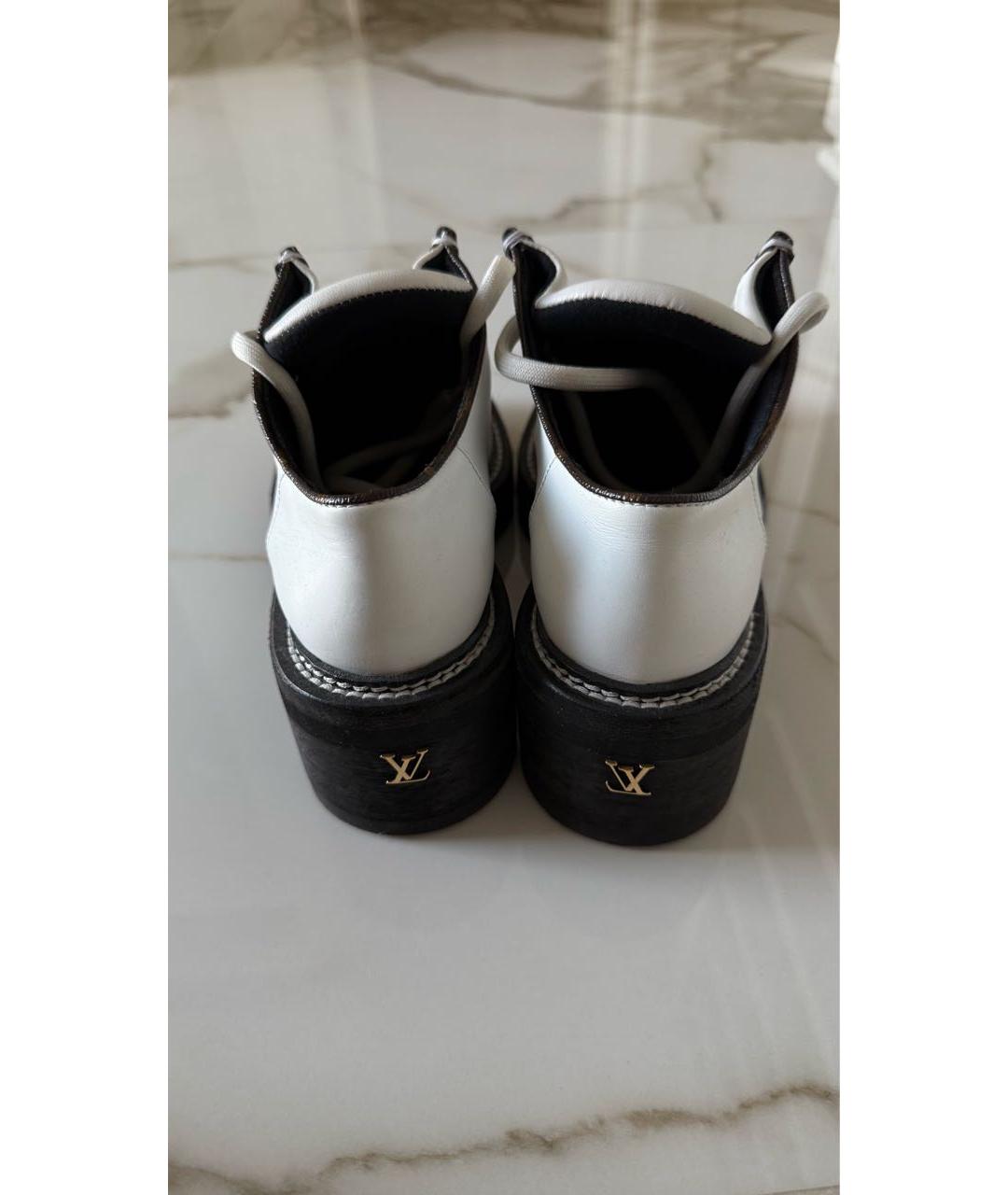 LOUIS VUITTON Белые кожаные ботинки, фото 6