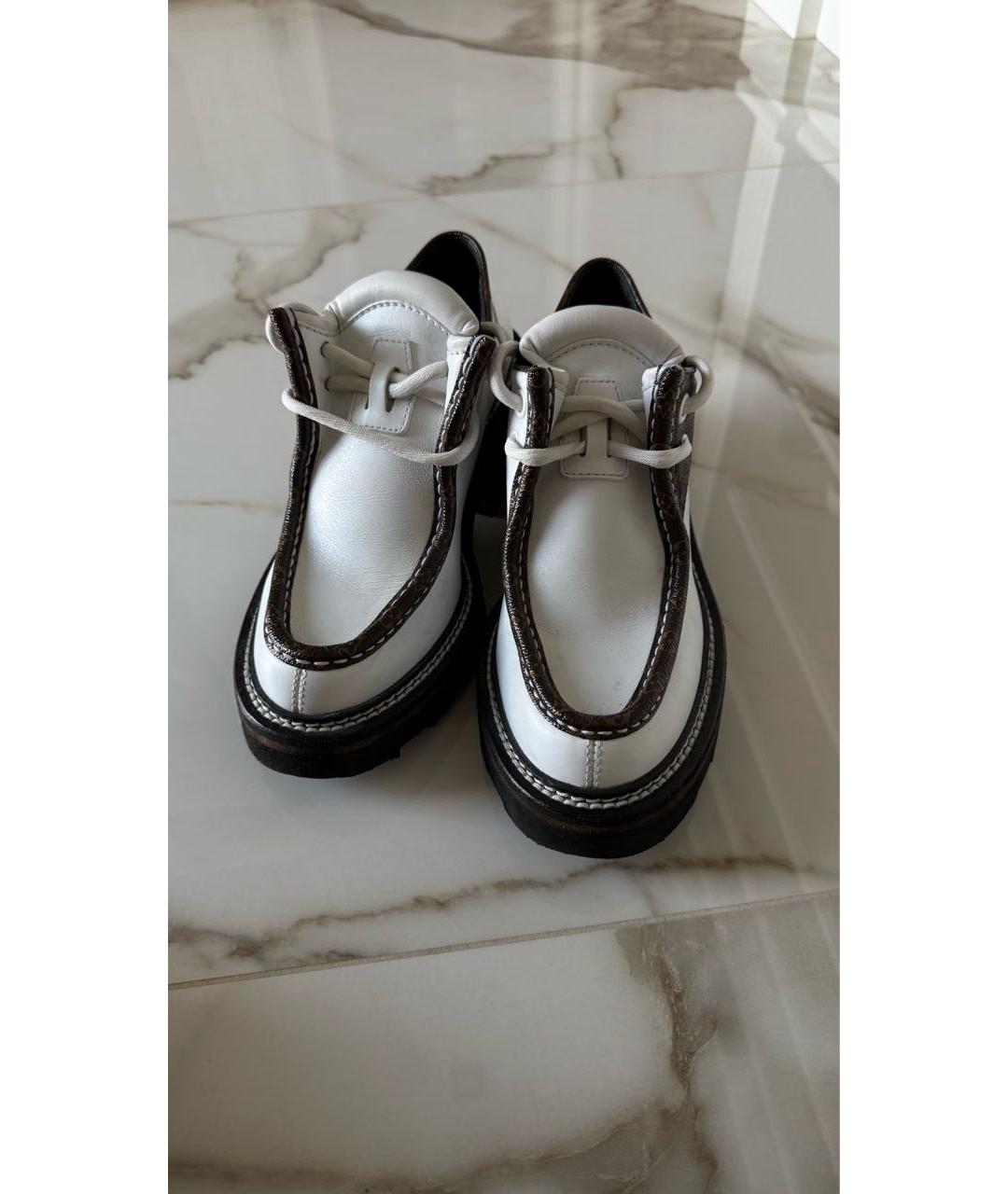 LOUIS VUITTON Белые кожаные ботинки, фото 2