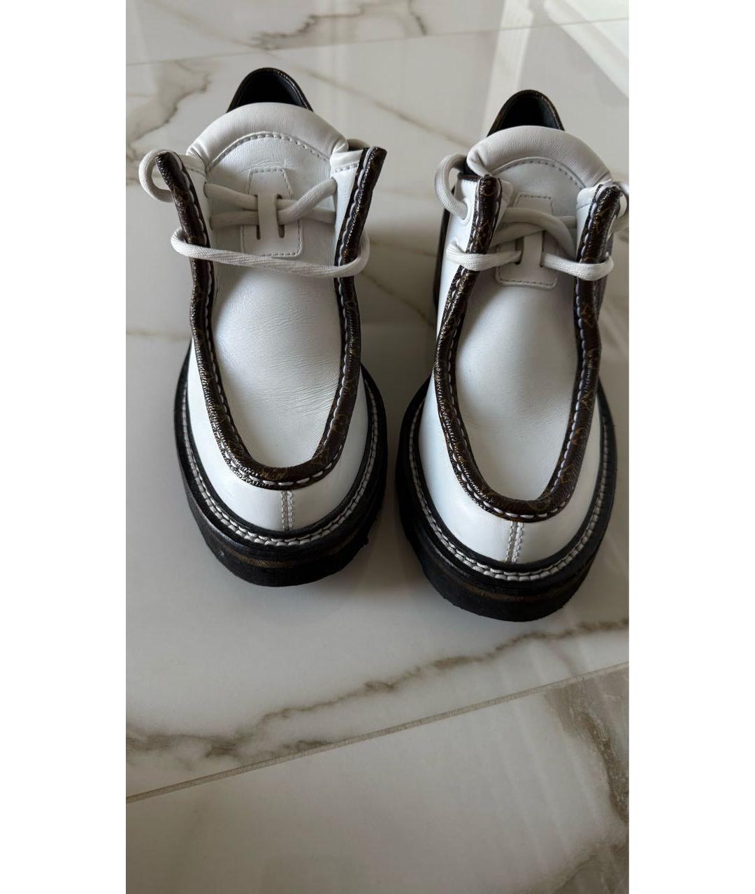 LOUIS VUITTON Белые кожаные ботинки, фото 5