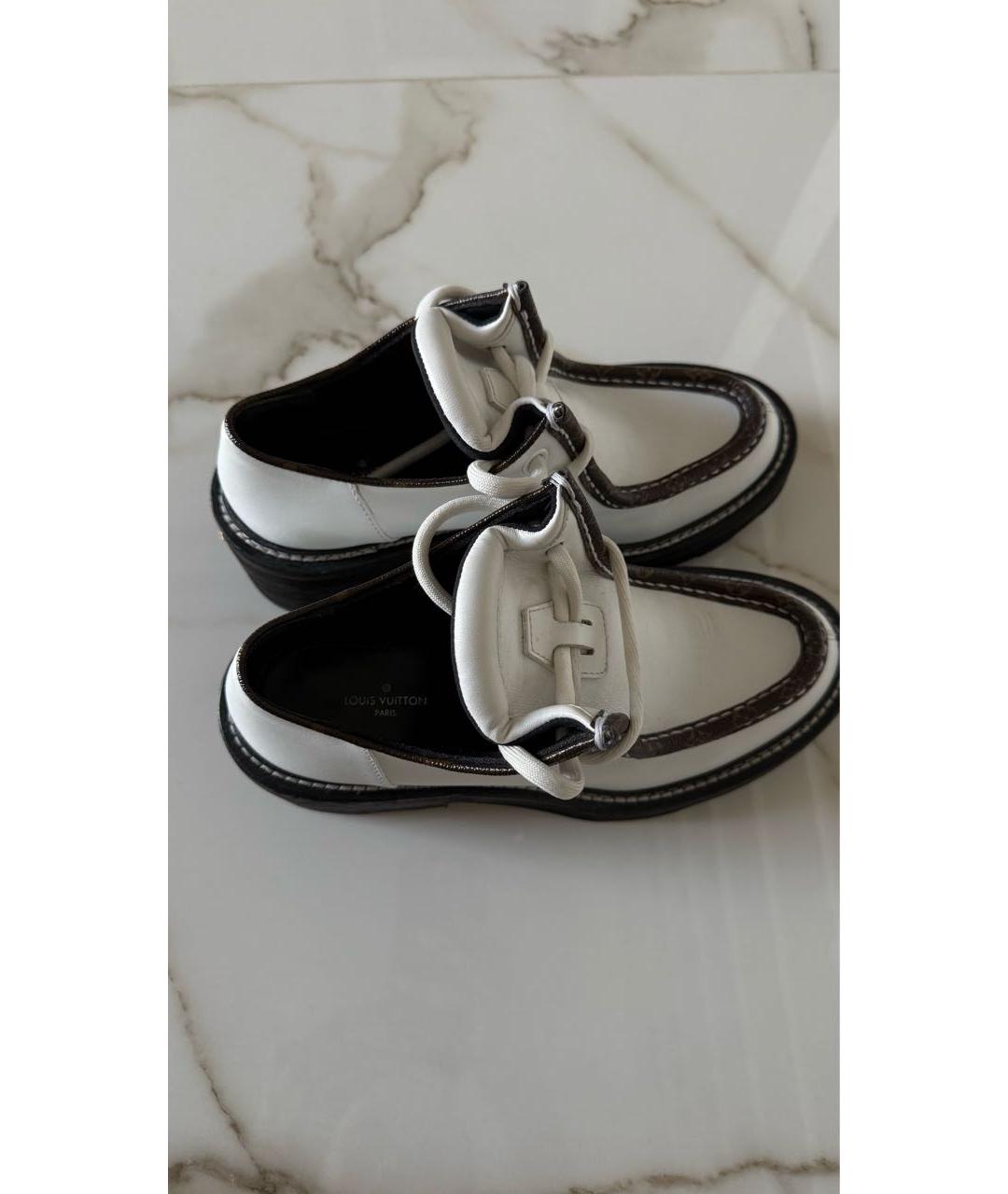 LOUIS VUITTON Белые кожаные ботинки, фото 4