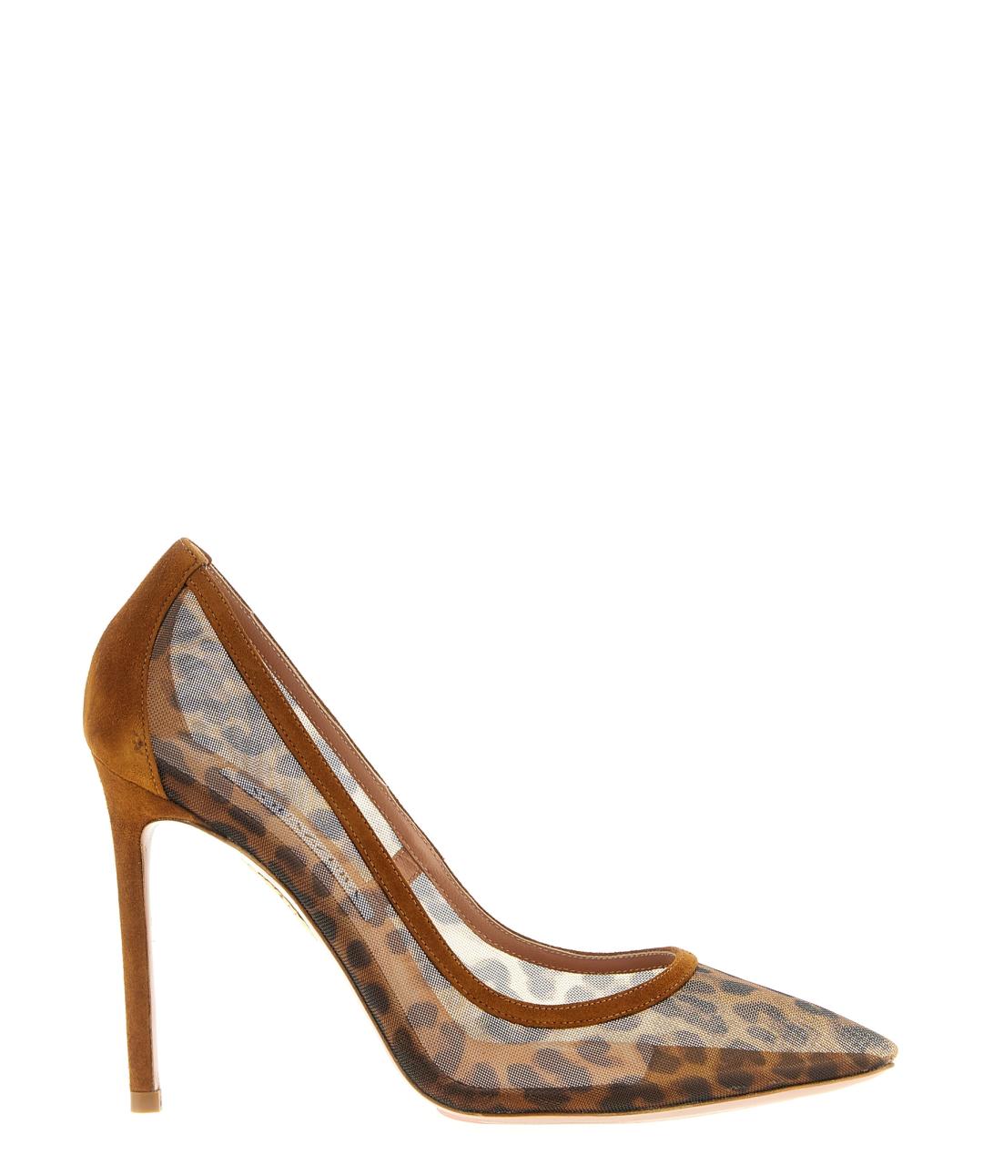 AQUAZZURA Коричневые текстильные туфли, фото 1