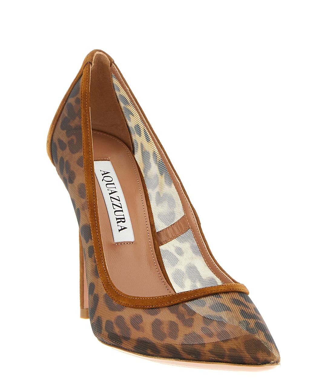 AQUAZZURA Коричневые текстильные туфли, фото 2