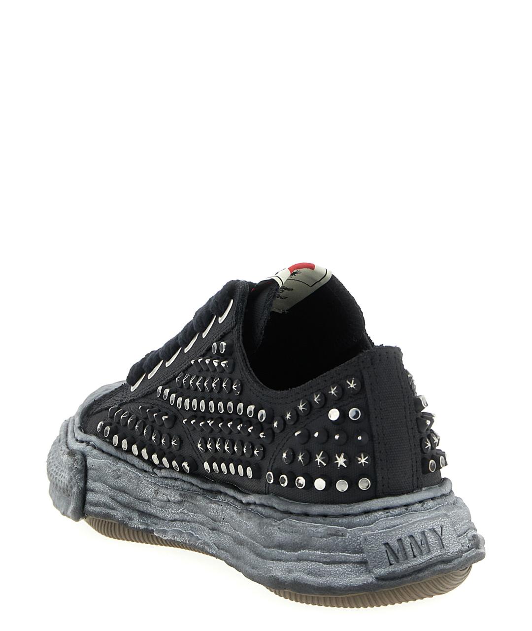 MAISON MIHARA YASUHIRO Черные текстильные низкие кроссовки / кеды, фото 3