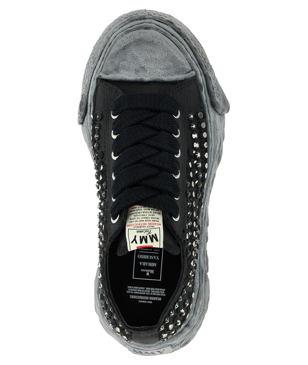 MAISON MIHARA YASUHIRO Черные текстильные низкие кроссовки / кеды, фото 4