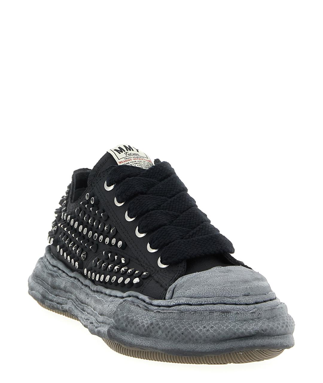 MAISON MIHARA YASUHIRO Черные текстильные низкие кроссовки / кеды, фото 2