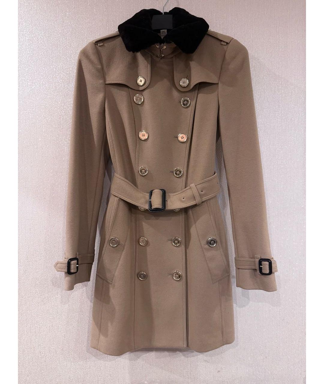 BURBERRY Бежевое шерстяное пальто, фото 8