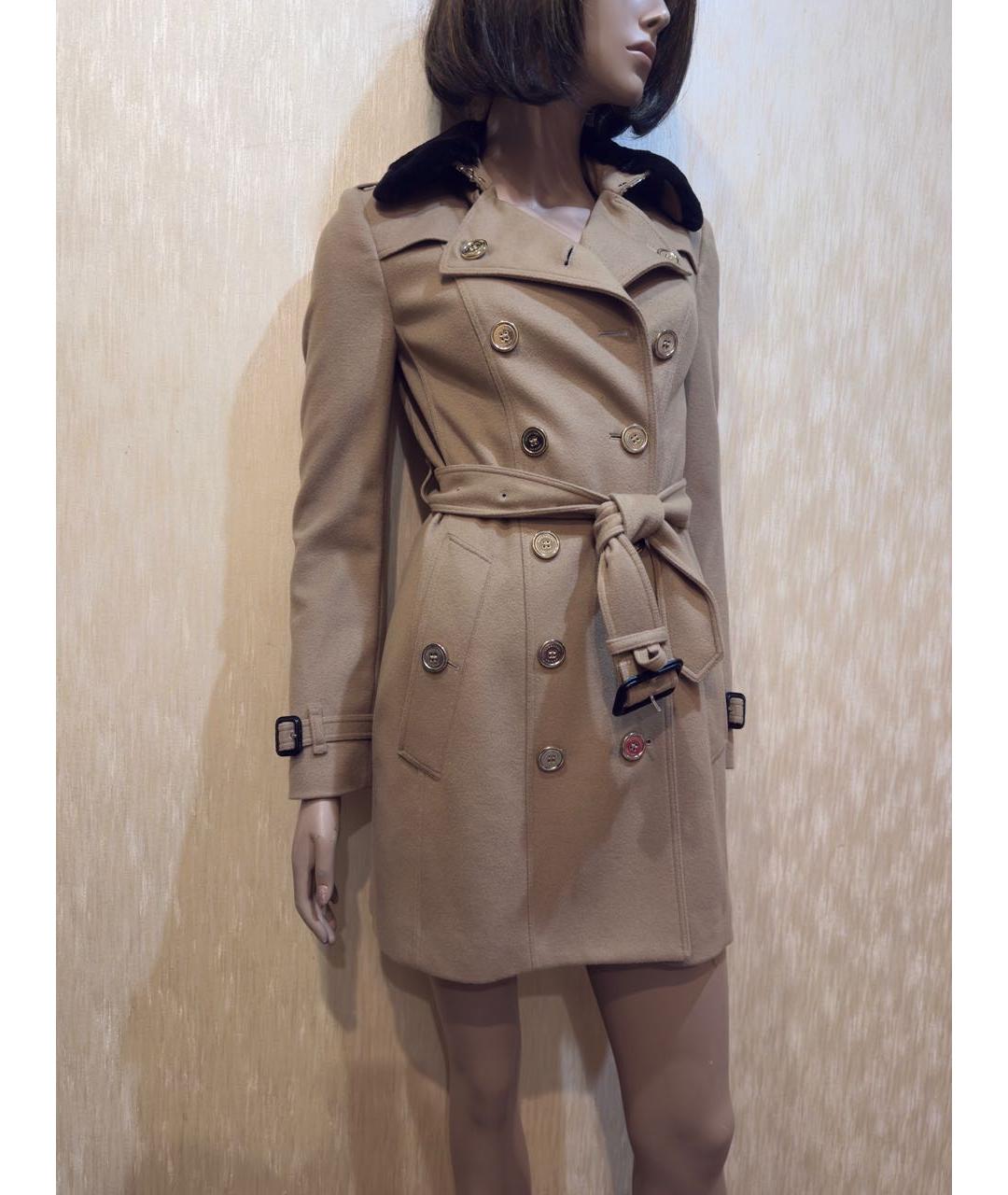 BURBERRY Бежевое шерстяное пальто, фото 4