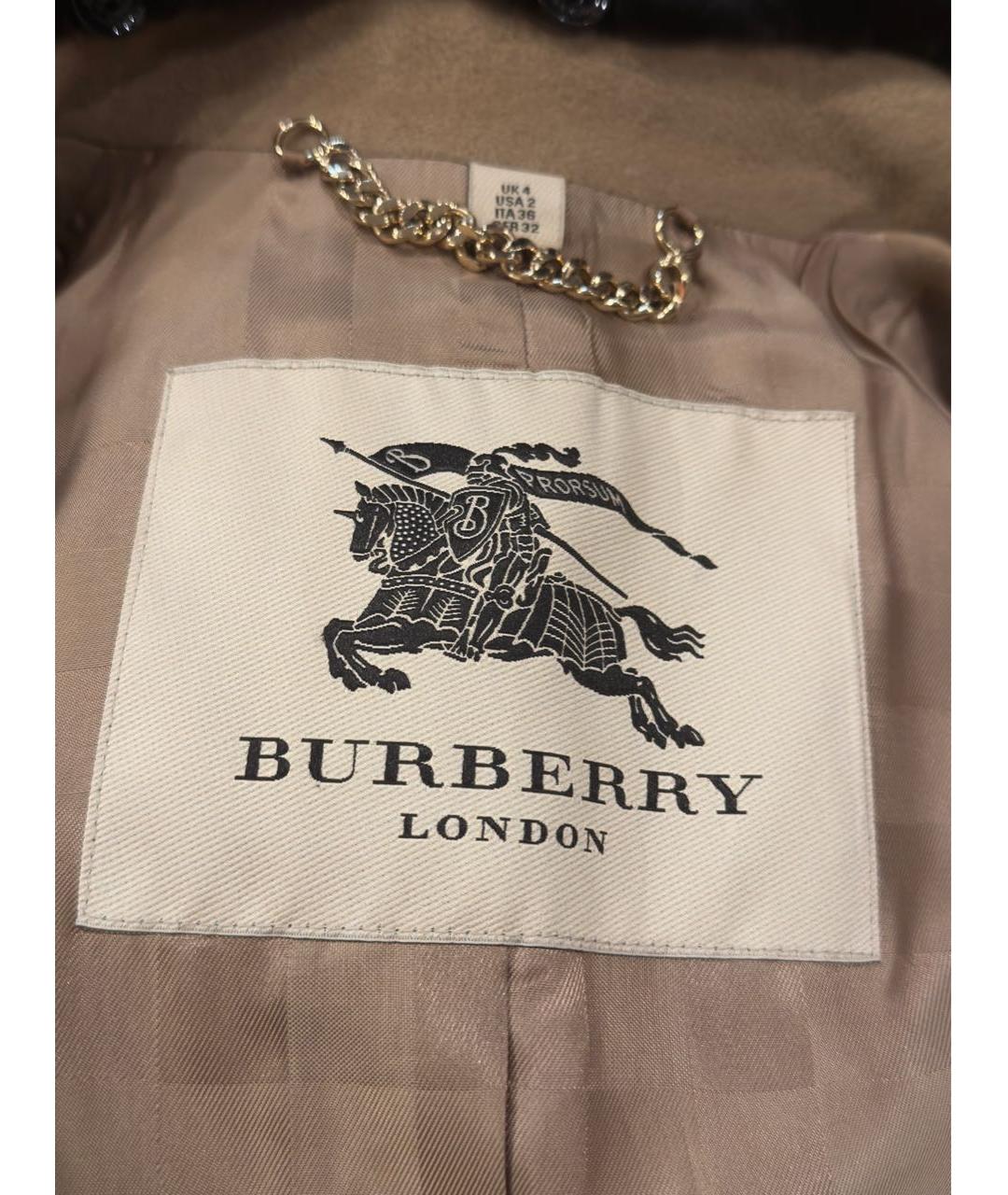BURBERRY Бежевое шерстяное пальто, фото 2