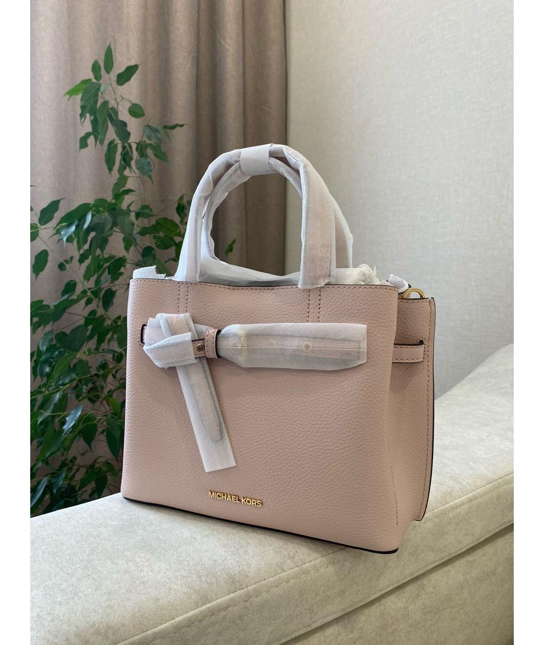 MICHAEL KORS Розовая кожаная сумка с короткими ручками, фото 2