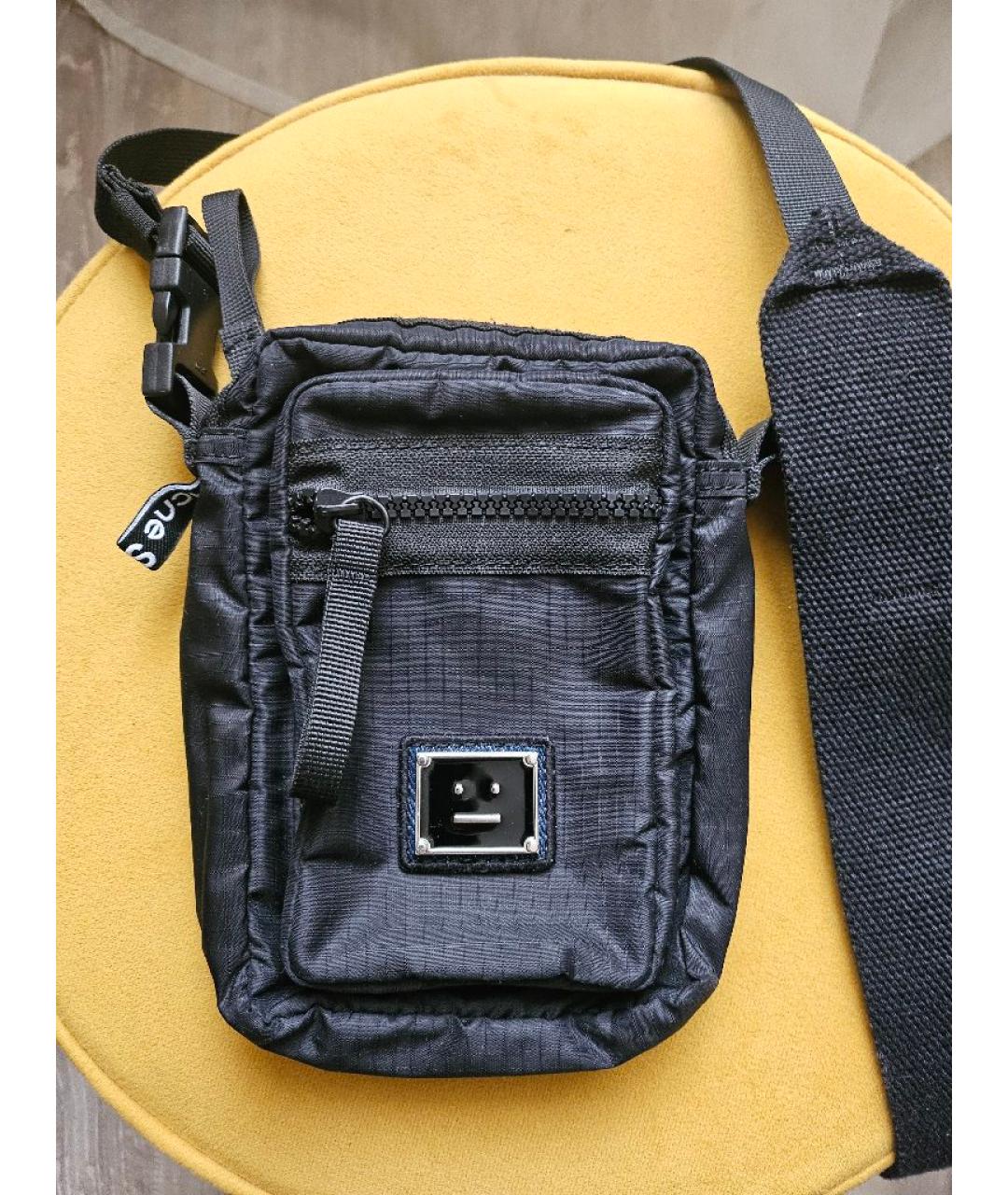 ACNE STUDIOS Черная тканевая сумка на плечо, фото 9