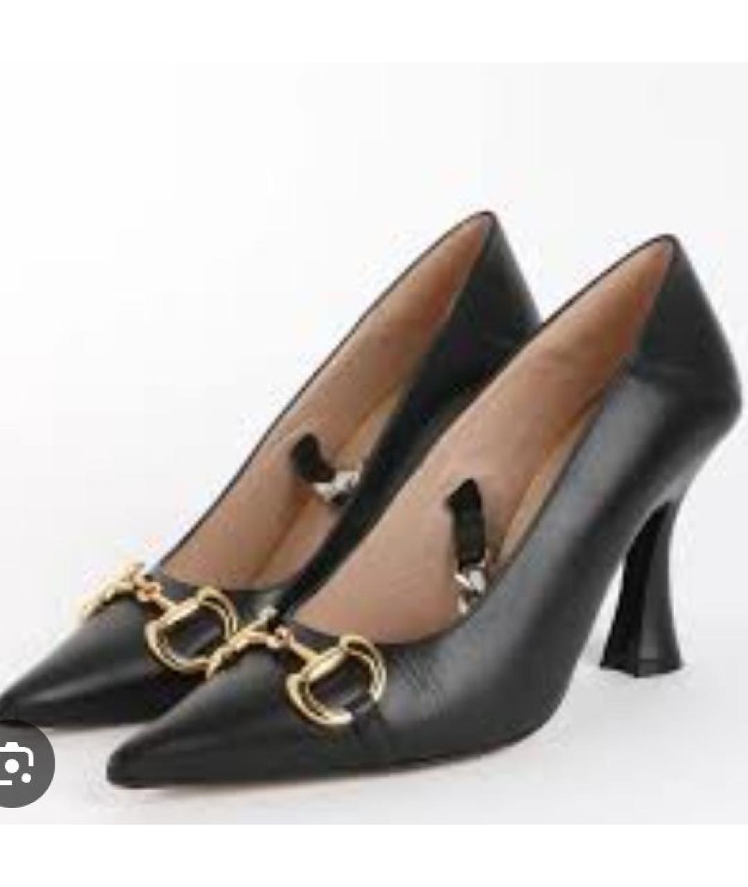 GUCCI Черные кожаные туфли, фото 3