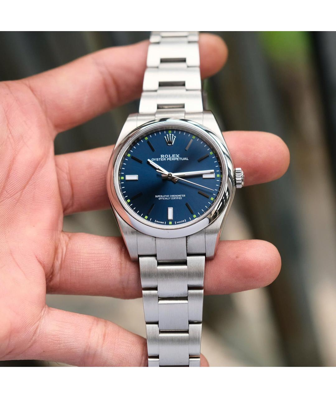 ROLEX Синие металлические часы, фото 3