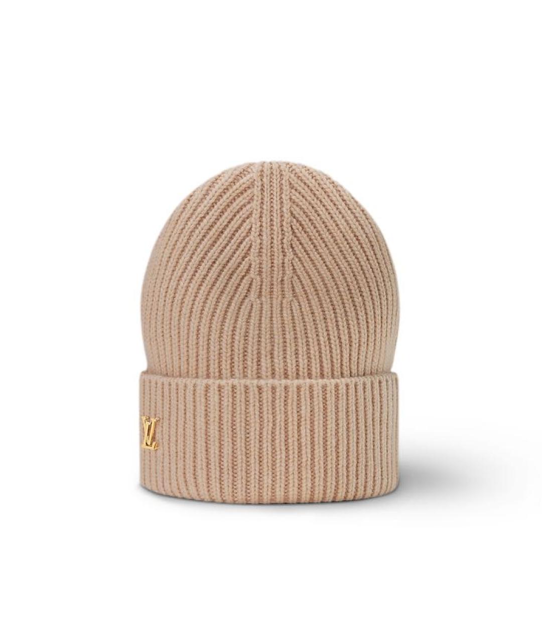 LOUIS VUITTON Бежевая шерстяная шапка, фото 4