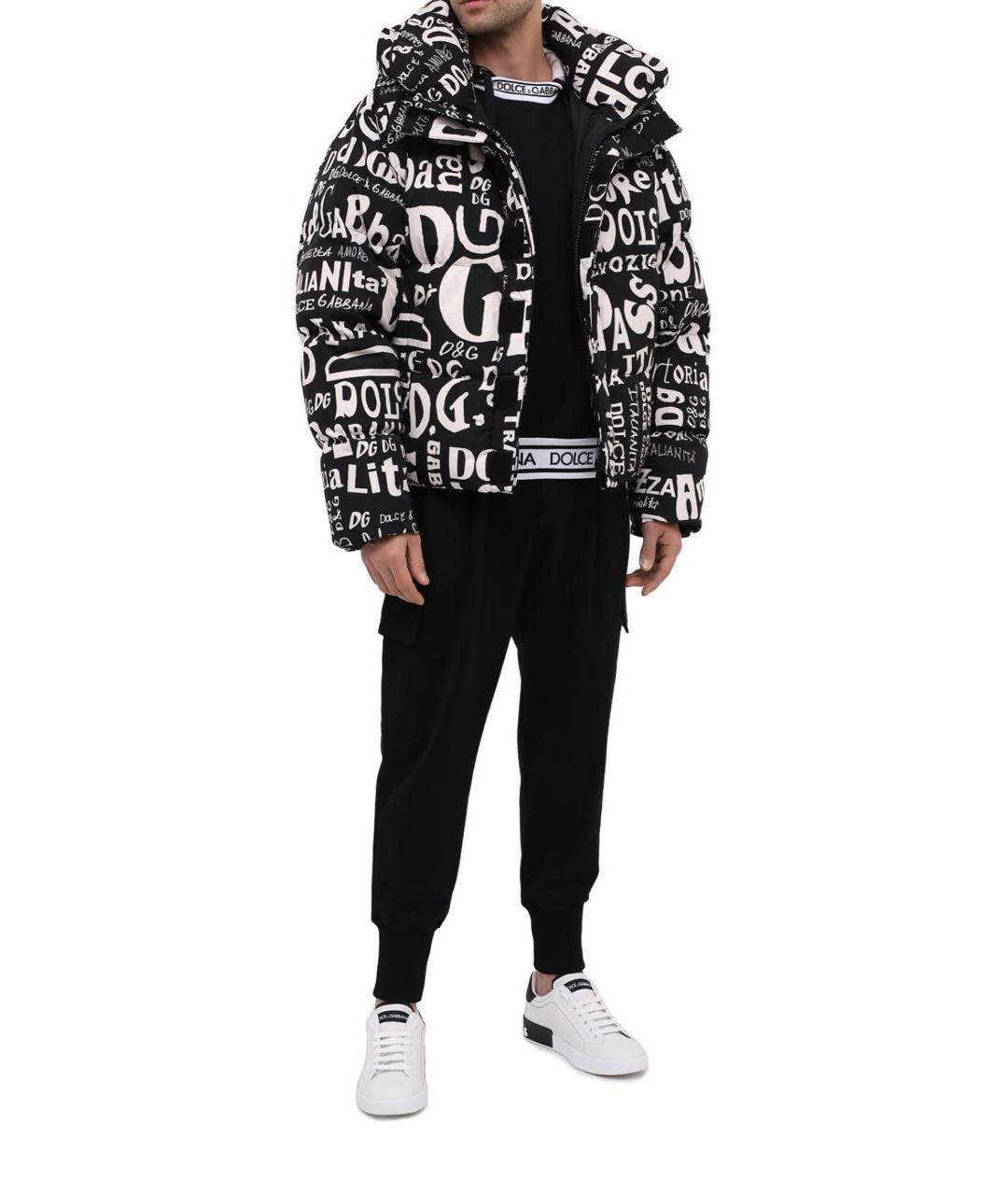 DOLCE&GABBANA Черный полиамидовый пуховик, фото 4