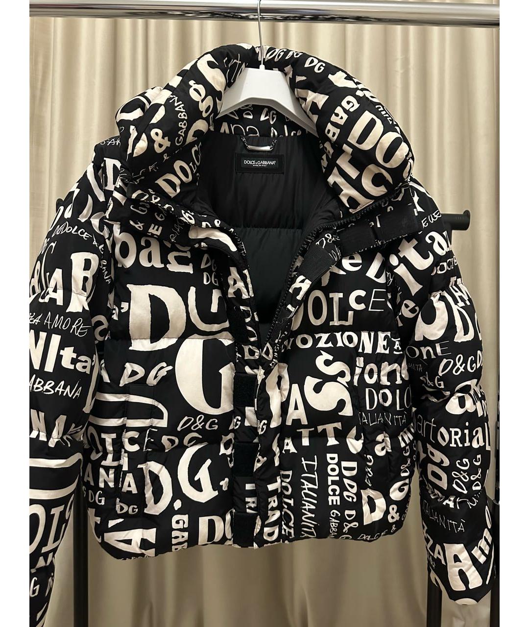 DOLCE&GABBANA Черный полиамидовый пуховик, фото 5