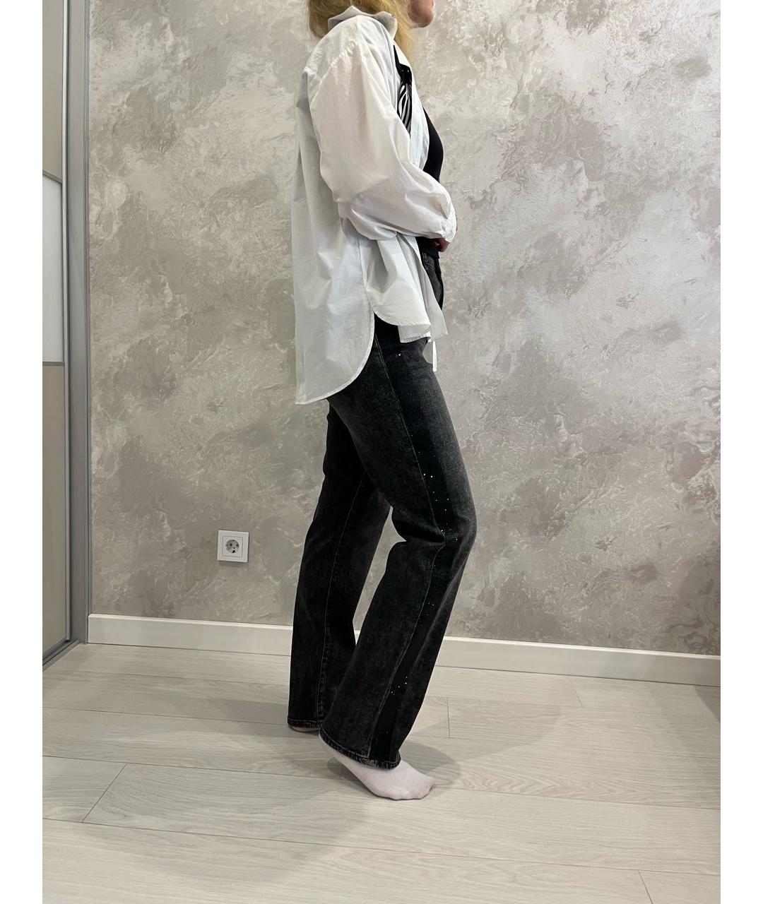 KARL LAGERFELD Серые хлопковые прямые джинсы, фото 4