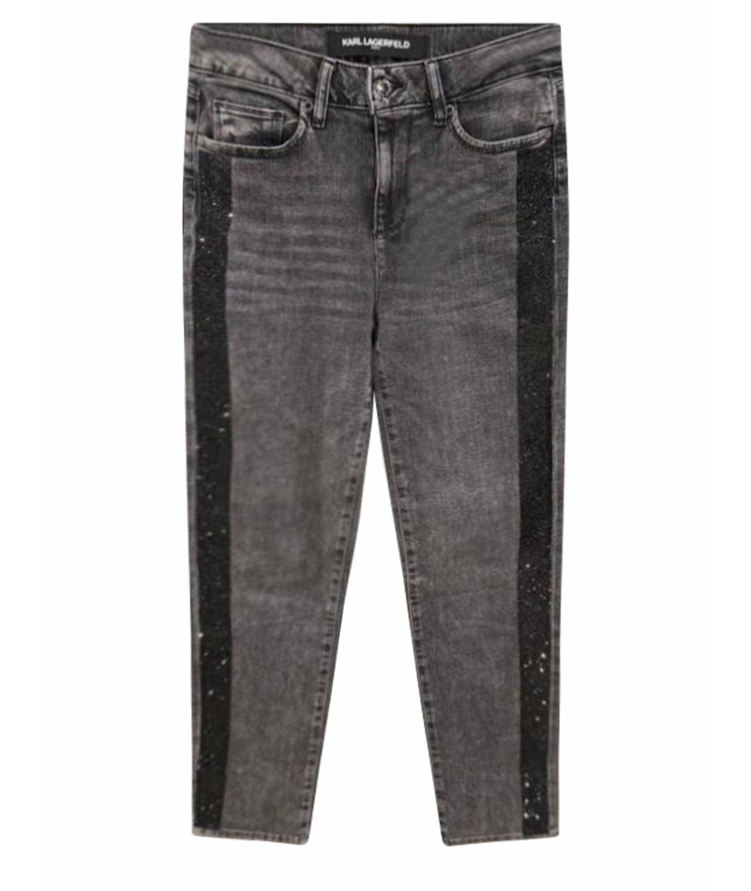 KARL LAGERFELD Серые хлопковые прямые джинсы, фото 4