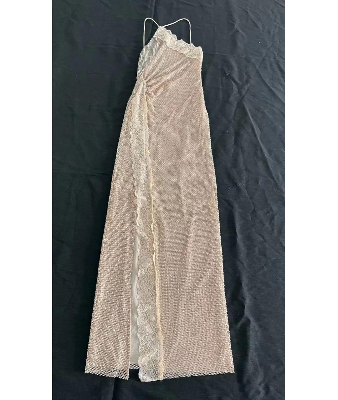 SELF-PORTRAIT Бежевое хлопковое вечернее платье, фото 9