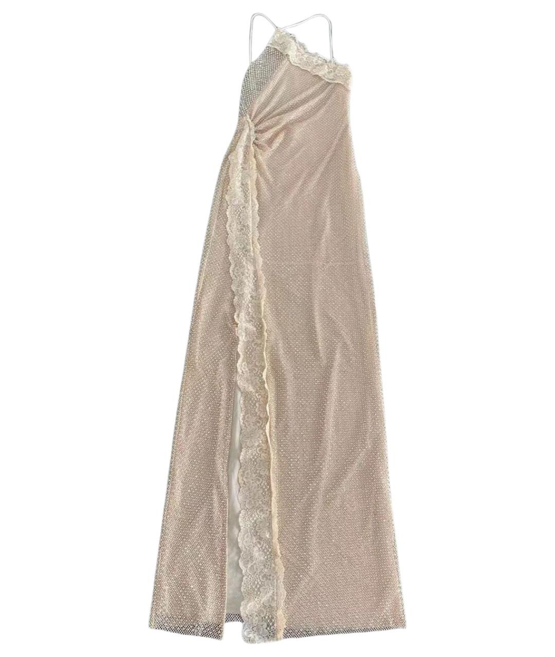 SELF-PORTRAIT Бежевое хлопковое вечернее платье, фото 1