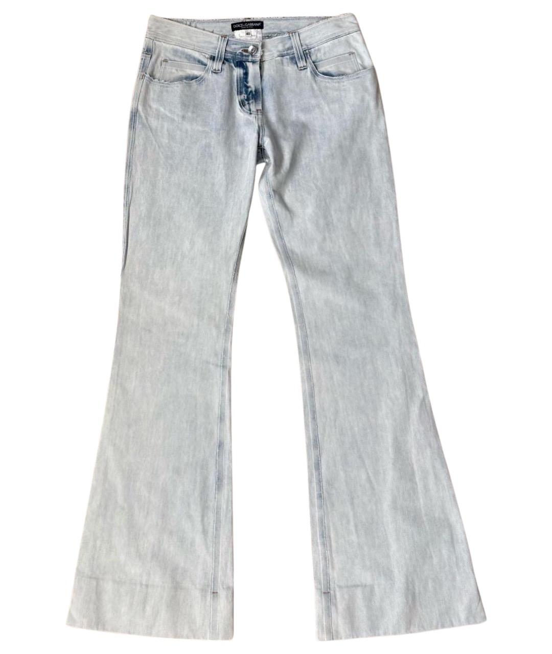 DOLCE&GABBANA Голубые хлопковые джинсы клеш, фото 1