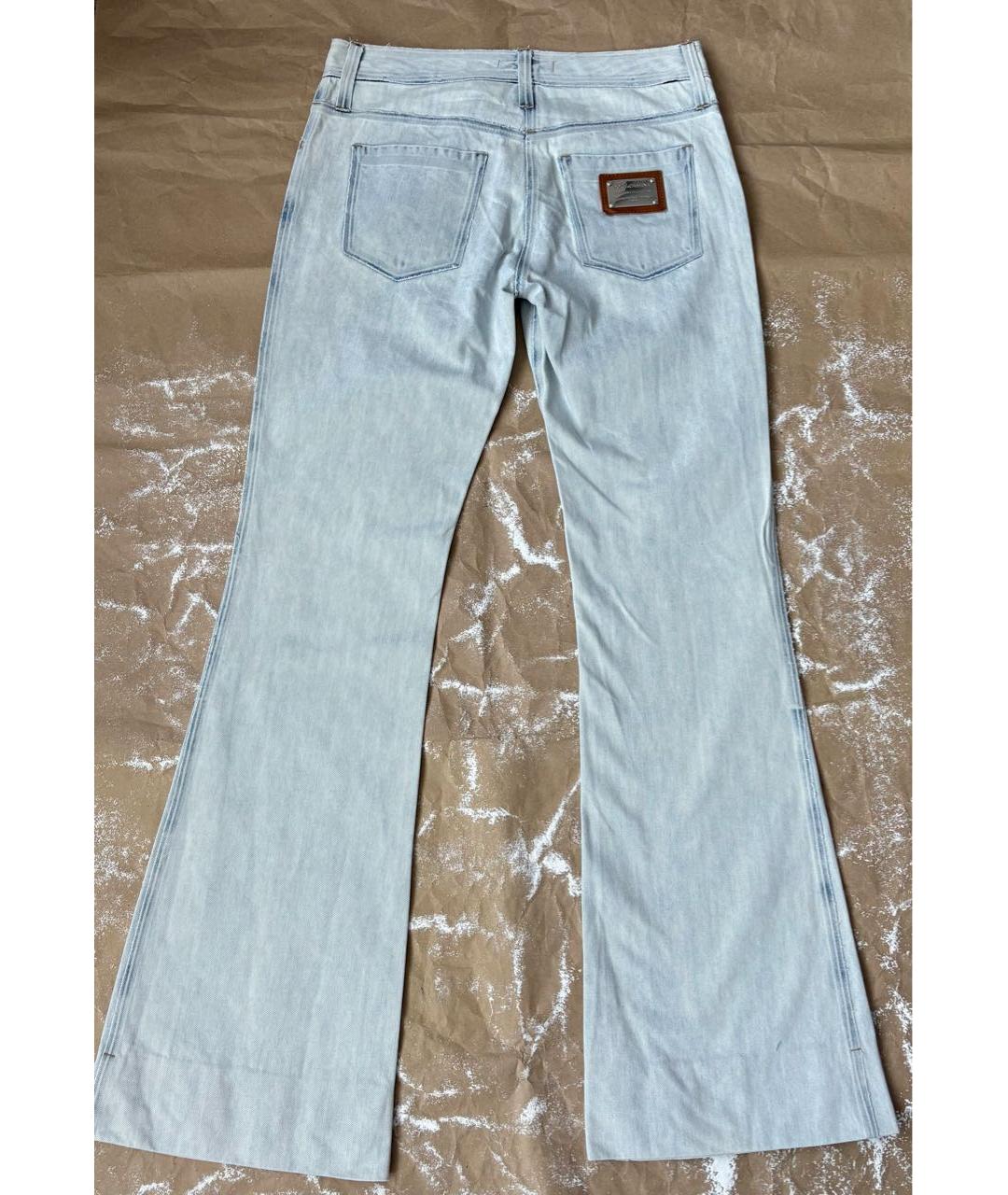 DOLCE&GABBANA Голубые хлопковые джинсы клеш, фото 6