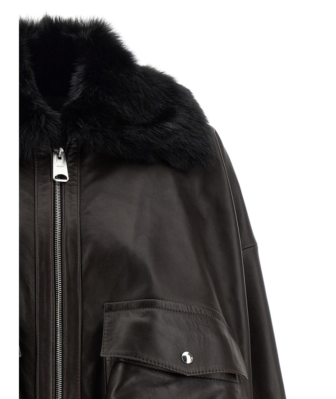 KHAITE Коричневая кожаная куртка, фото 3