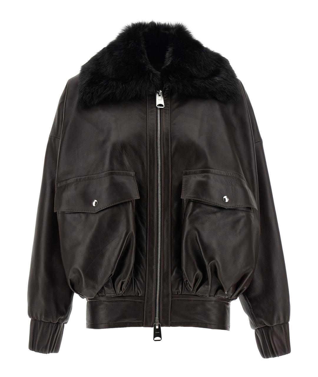 KHAITE Коричневая кожаная куртка, фото 1